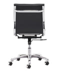 White and Silver Adjustable Swivel Faux Leather Rolling Executive Office Chair