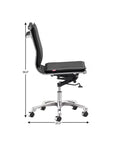 White and Silver Adjustable Swivel Faux Leather Rolling Executive Office Chair
