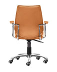 Orange and Silver Adjustable Swivel Faux Leather Rolling Executive Office Chair