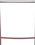 Set of Two 30" White And Brown Faux Leather And Steel Low Back Bar Height Bar Chairs
