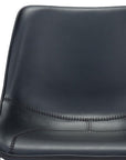 Set of Two 30" Black Faux Leather And Steel Low Back Bar Height Bar Chairs