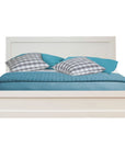 White Solid and Manufactured Wood Queen Bed Frame