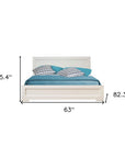 White Solid and Manufactured Wood Queen Bed Frame