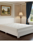 White Solid and Manufactured Wood Queen Bed Frame