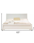 White Solid and Manufactured Wood Queen Bed Frame