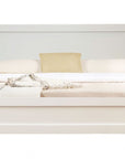 White Solid and Manufactured Wood Queen Bed Frame