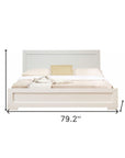 White Solid and Manufactured Wood Queen Bed Frame
