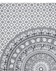 80" X 56" Black And White Mandala Cotton Hanging Tapestry