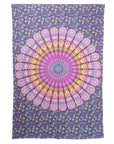 80" X 56" Purple Pink And Yellow Mandala Cotton Hanging Tapestry