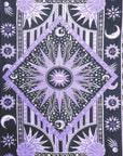 80" X 56" Purple Black And White Mandala Cotton Hanging Tapestry