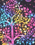 80" X 56" Black Pink And Yellow Elephant Mandala Cotton Hanging Tapestry