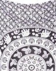 80" X 56" Black And White Mandala Cotton Hanging Tapestry