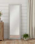 Brushed White Wooden Mirror