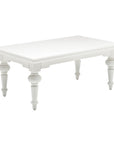 47" White Solid Wood Coffee Table