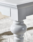 47" White Solid Wood Coffee Table