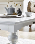 47" White Solid Wood Coffee Table