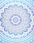 92" X 84" Blue And White Mandala Cotton Hanging Tapestry