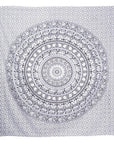92" X 84" Black And White Mandala Cotton Hanging Tapestry