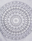 92" X 84" Black And White Mandala Cotton Hanging Tapestry