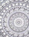 92" X 84" Black And White Mandala Cotton Hanging Tapestry
