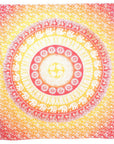 92" X 84" Mustard Red And White Mandala Cotton Hanging Tapestry