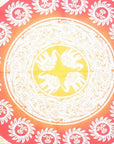 92" X 84" Mustard Red And White Mandala Cotton Hanging Tapestry