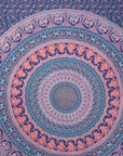 92" X 84" Green Blue And Orange Mandala Cotton Hanging Tapestry