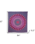 92" X 84" Pink Red And Purple Mandala Cotton Hanging Tapestry