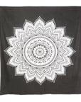 92" X 84" Black And White Mandala Cotton Hanging Tapestry