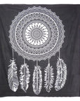 92" X 84" Black And White Abstract Cotton Hanging Tapestry
