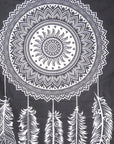 92" X 84" Black And White Abstract Cotton Hanging Tapestry