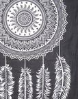 92" X 84" Black And White Abstract Cotton Hanging Tapestry