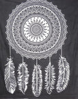 92" X 84" Black And White Abstract Cotton Hanging Tapestry