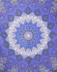 92" X 84" Purple Black And White Mandala Cotton Hanging Tapestry