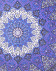 92" X 84" Purple Black And White Mandala Cotton Hanging Tapestry