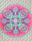 88" X 84" Green Pink And White Floral Cotton Hanging Tapestry