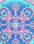 88" X 84" Pink Sky Blue And White Floral Cotton Hanging Tapestry