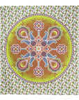 88" X 84" Green White And Yellow Floral Cotton Hanging Tapestry