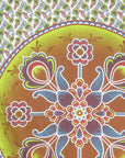 88" X 84" Green White And Yellow Floral Cotton Hanging Tapestry