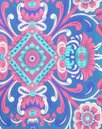 88" X 84" Blue Red And White Floral Cotton Hanging Tapestry