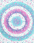 88" X 84" Pink Blue And White Floral Cotton Hanging Tapestry
