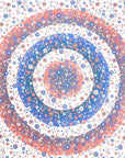 88" X 84" Blue White And Orange Floral Cotton Hanging Tapestry