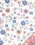 88" X 84" Blue White And Orange Floral Cotton Hanging Tapestry