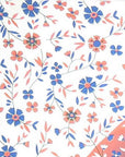 88" X 84" Blue White And Orange Floral Cotton Hanging Tapestry