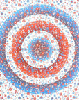 88" X 84" White Blue And Red Floral Cotton Hanging Tapestry