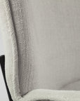 Set of Two White and Black Upholstered Fabric Dining Side Chairs