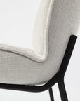 Set of Two White and Black Upholstered Fabric Dining Side Chairs