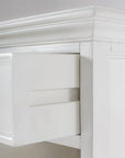 24" White Solid Wood Distressed One Drawer Nightstand