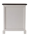 Distressed White and Deep Brown Nightstand With Shelves
