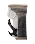 28" Brown Solid Wood Four Hook Wall Mount Coat Rack